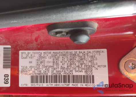 2014 Toyota Tacoma Base V6 from USA, damaged, VIN 3TMMU4FN7EM065268